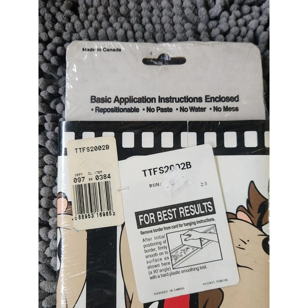 Vintage 1995 Looney Tunes Tasmanian Devil Wallpaper Border Wall Decor~NEW IN PKG